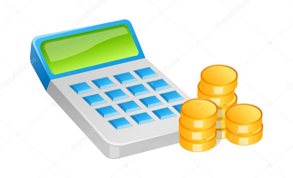 Vector icon cash and calculator
