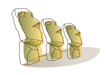 Moai statue clipart