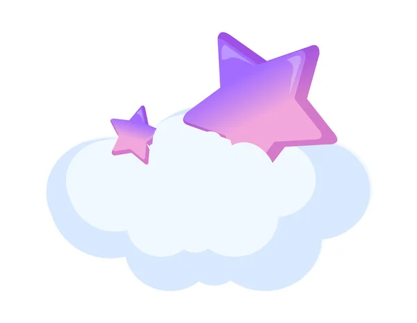 Vector icon cloud and star — Stock Vector