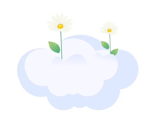 Векторное облако и цветок — стоковый вектор