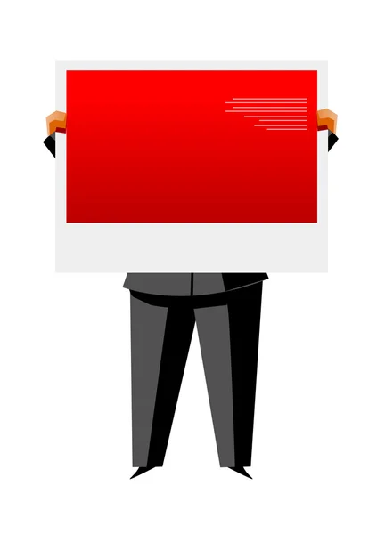 Vector icon man holding picket — Stock Vector