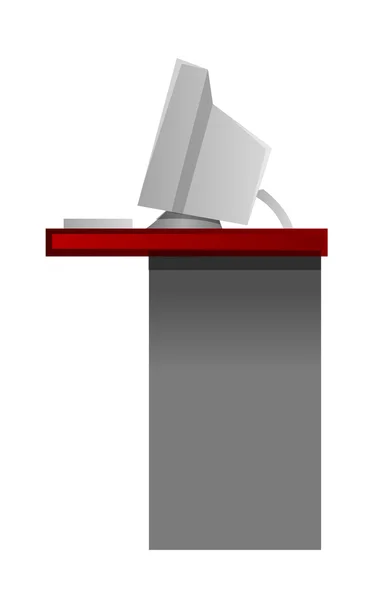 Computer icona vettoriale sulla scrivania — Vettoriale Stock