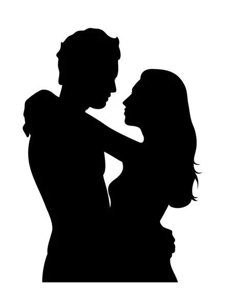 Silhouette de couple icône vectorielle — Image vectorielle