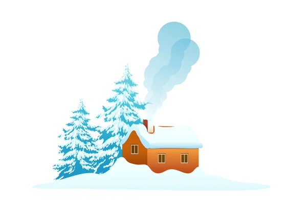 Vector icono de la casa en la nieve — Archivo Imágenes Vectoriales