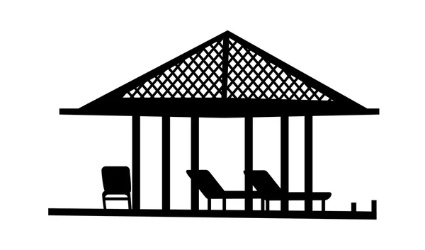 ベクトル アイコン日傘と椅子 — ストックベクタ
