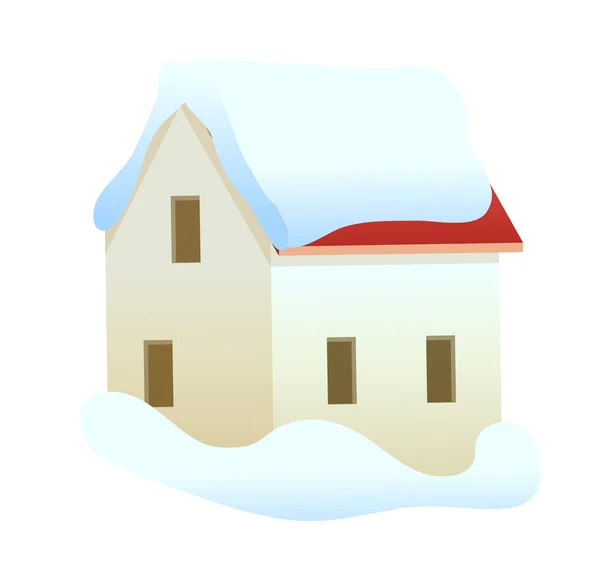 Vector icono de la casa en la nieve — Vector de stock