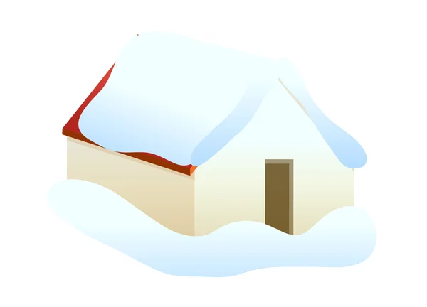 Векторный иконка дома в снегу — стоковый вектор