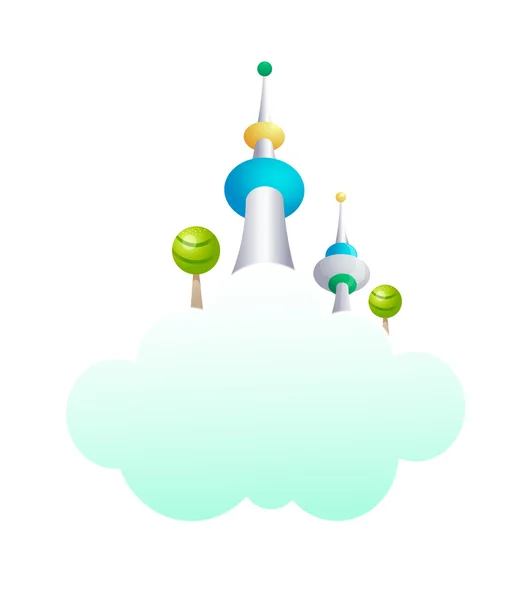 Vector icon cloud castle — Stock Vector