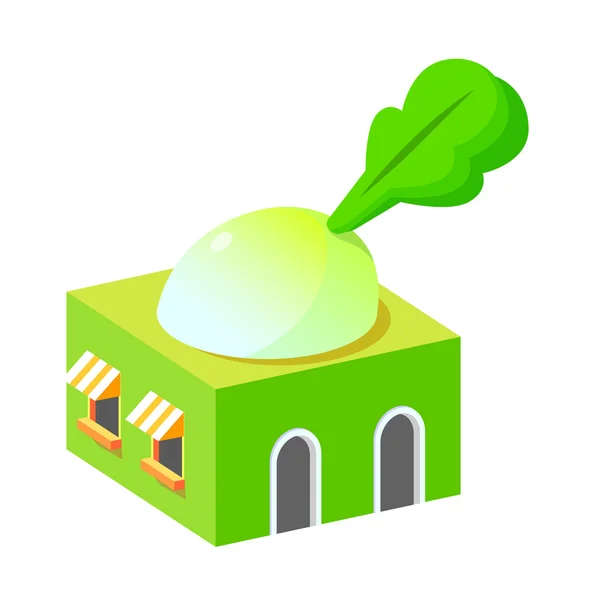 Vector icono tienda de verduras — Vector de stock