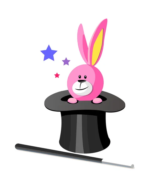 Vector icon rabbit and magician hat — Stock Vector