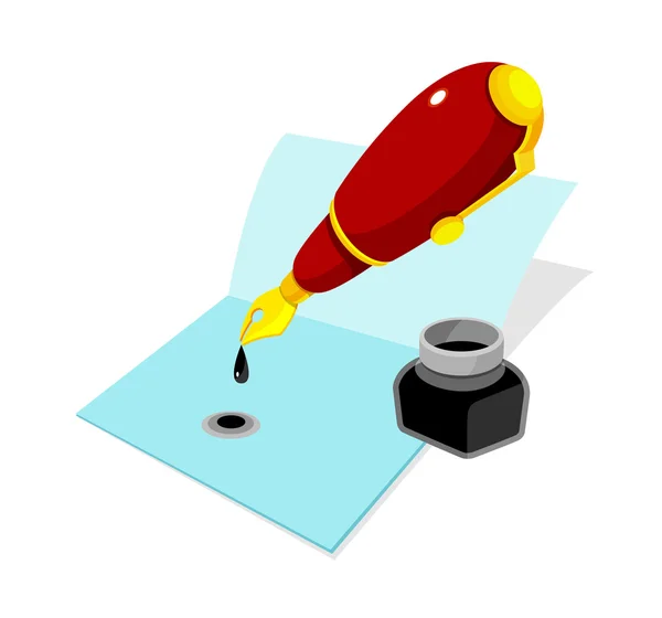 Vector pictogram pen en inkt — Stockvector