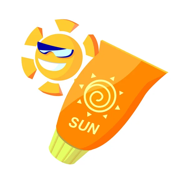 Vector icono crema solar — Vector de stock