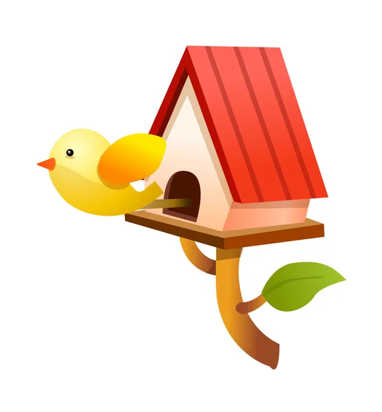 Casa de pássaro ícone — Vetor de Stock