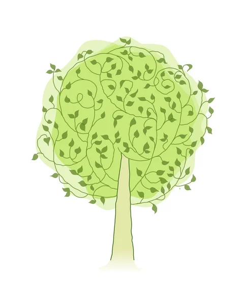 Vektorgrüner Baum — Stockvektor