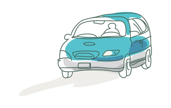 Векторный синий автомобиль — стоковый вектор