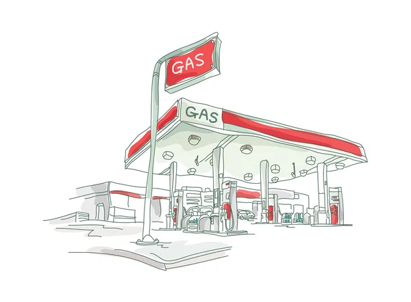 Gasolinera vectorial — Vector de stock