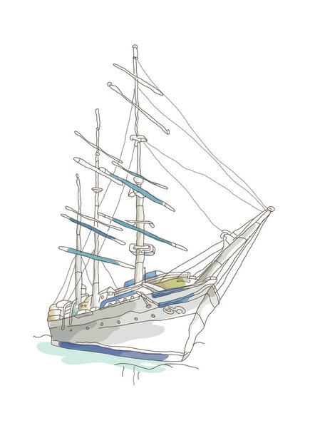 Векторная яхта
