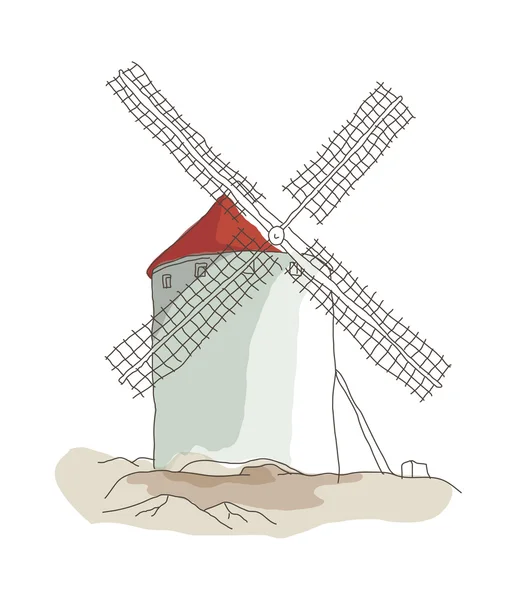 Vector windmill - architecture — Stock Vector