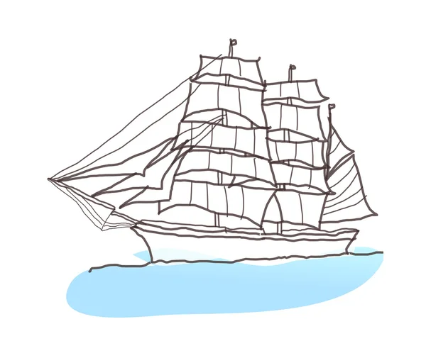 Bateau de dessin animé — Image vectorielle