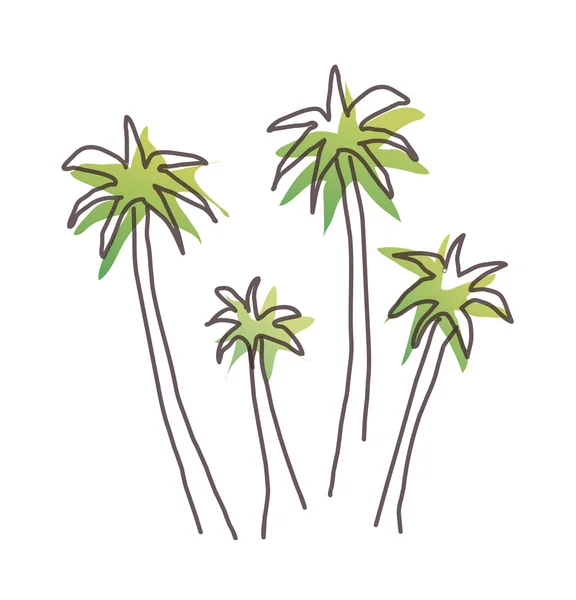 Green palm trees — Stok Vektör