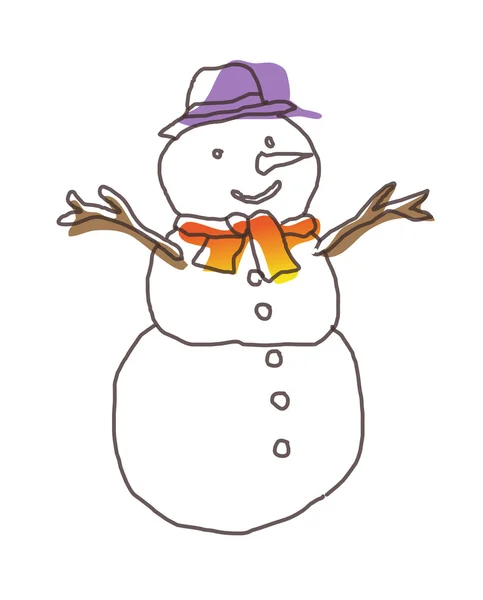 Bonhomme de neige — Image vectorielle