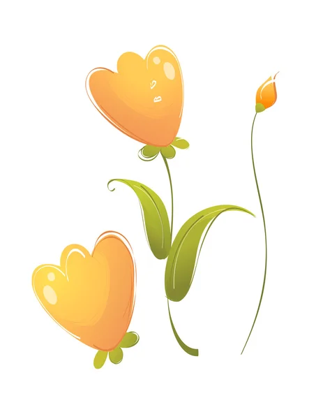 Orange fantastic flowers — Stock Vector