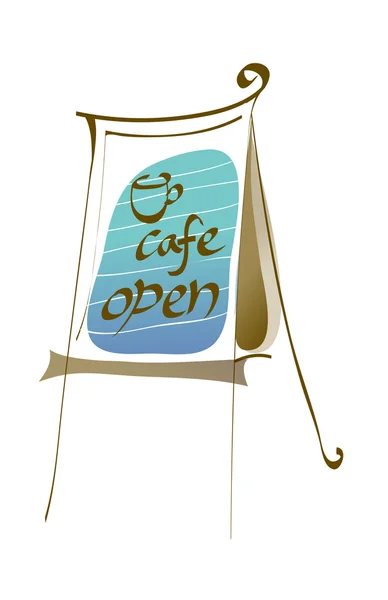 Café sinal aberto — Vetor de Stock