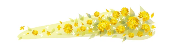 Field of yellow flowers — Stock Vector