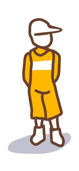 Хлопчик в жовтому костюмі — стоковий вектор