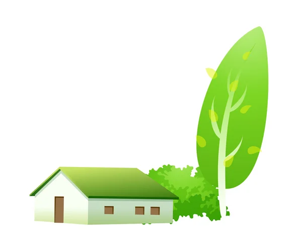 Vector icon house and tree — Stock Vector
