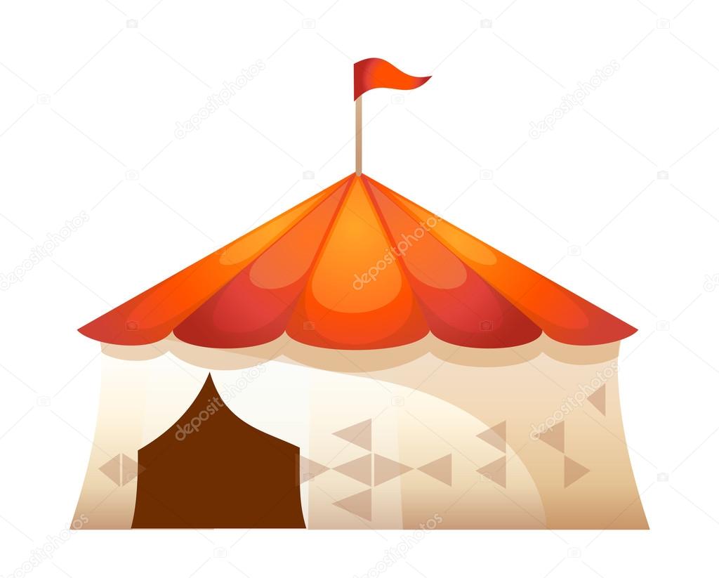 Vector icon tent of amusement park
