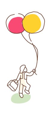 Çocuk holding balonlar