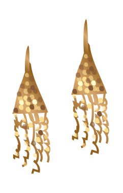 Gold earrings clipart