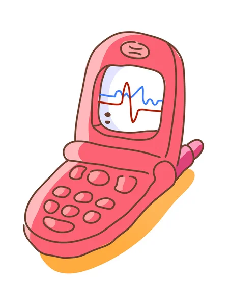 Röd mobiltelefon — Stock vektor