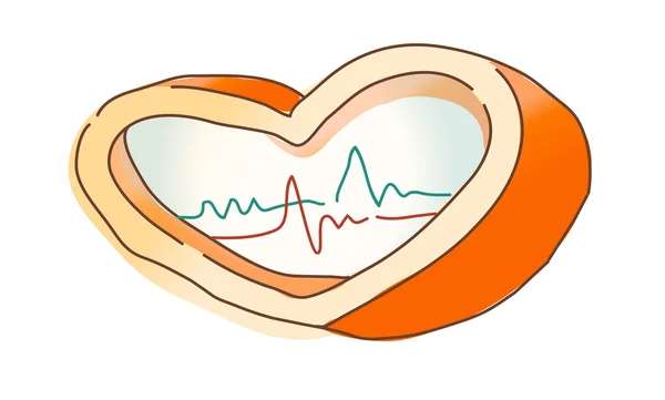 Programa de corazón y tiempo — Archivo Imágenes Vectoriales