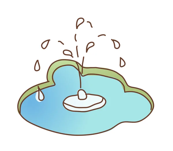 素晴らしい噴水 — ストックベクタ