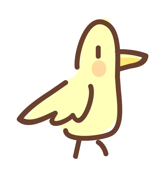 Žlutý pták — Stockový vektor