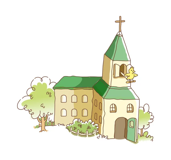 Iglesia colorida — Vector de stock