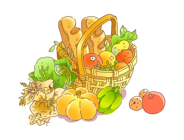 Food basket — Stock Vector