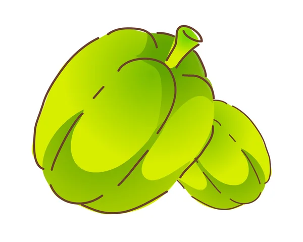 Pimienta verde — Vector de stock