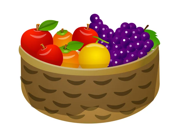 Cesta de frutas — Vector de stock