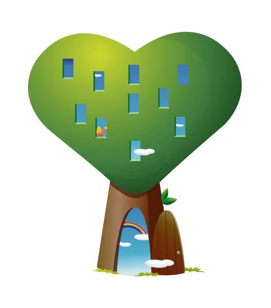 Tree in the shape of heart — Stock Vector