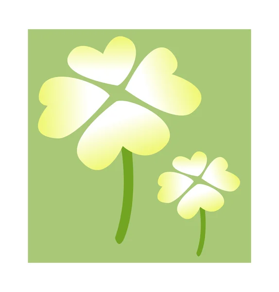 Flor branca sobre um fundo verde — Vetor de Stock