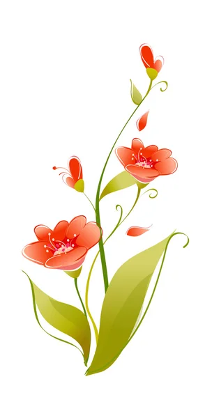 Fiore rosso — Vettoriale Stock