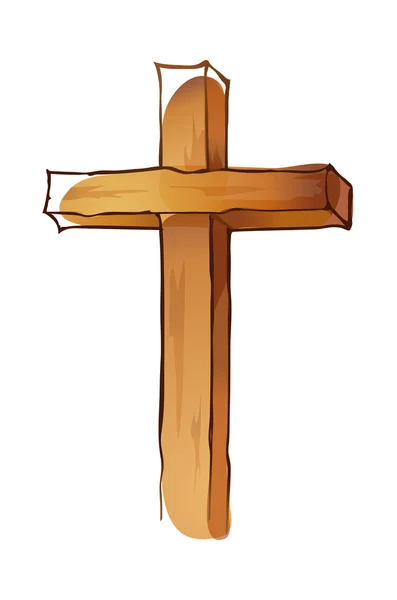 Wooden Cross — Stock Vector