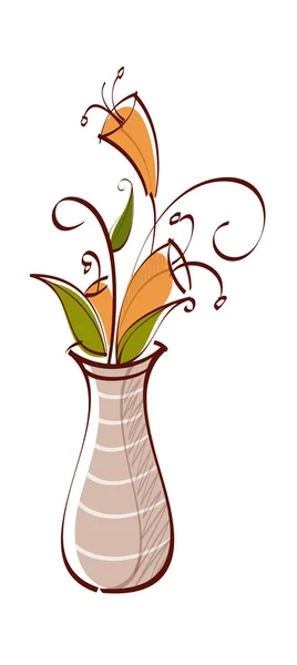 Fleurs dans un vase — Image vectorielle