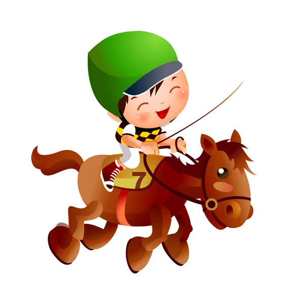 Boy on horse — Stock Vector