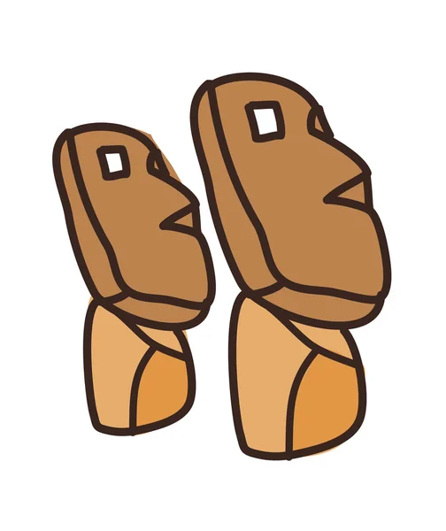 Statues of Easter Island — Stock Vector