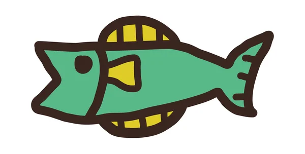 Grüner Fisch — Stockvektor