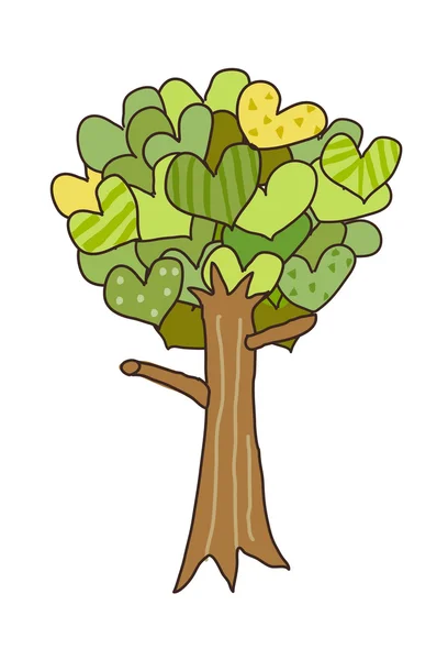 Fantástico árbol verde — Vector de stock